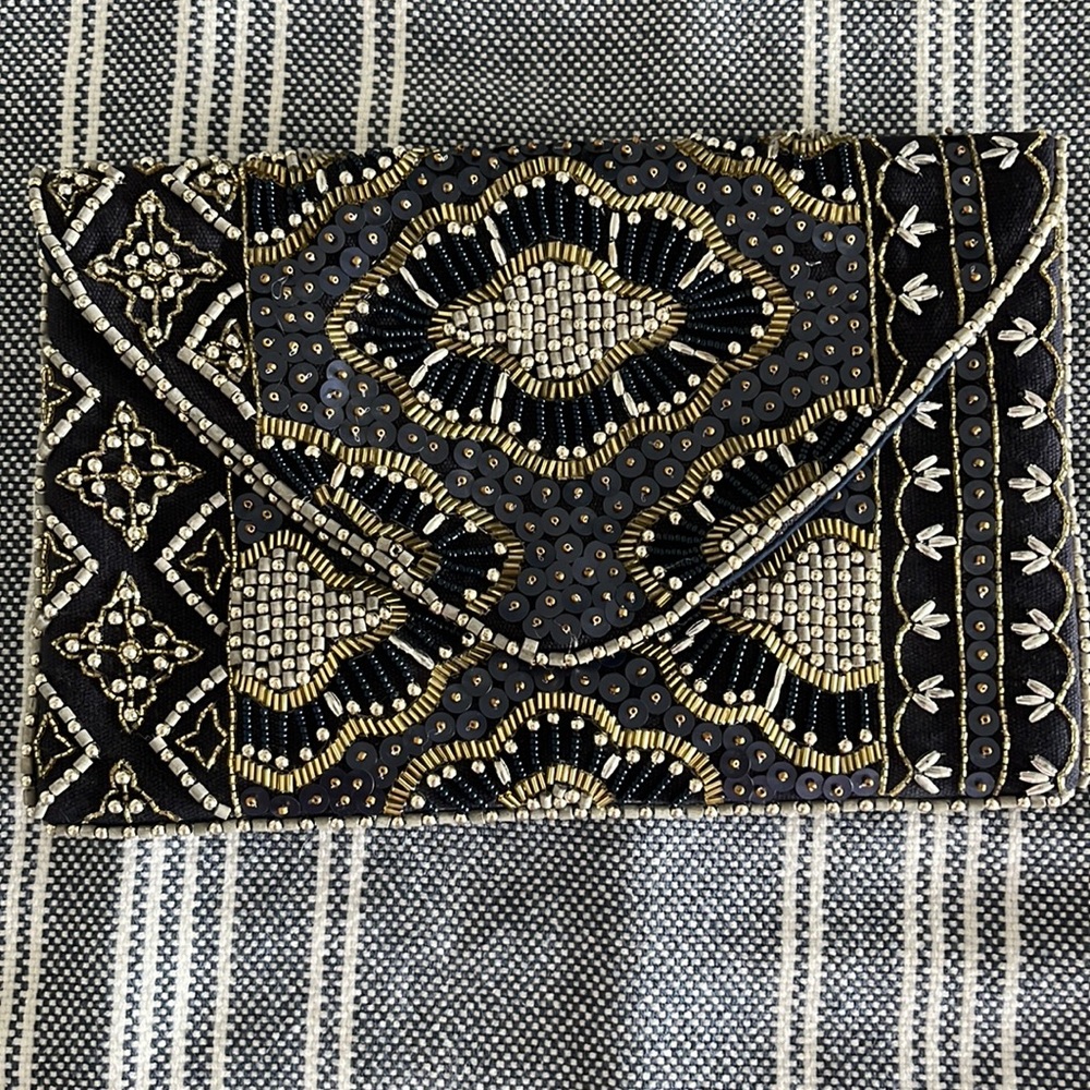 Lulus Navy Beaded Clutch
